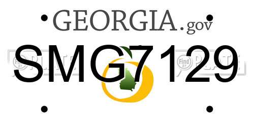 SMG7129 Georgia License Plate