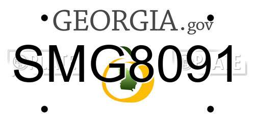 SMG8091 Georgia License Plate