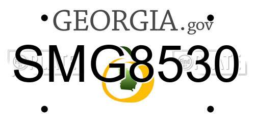 SMG8530 Georgia License Plate