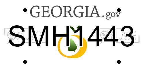 SMH1443 Georgia License Plate