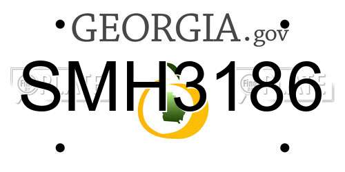 SMH3186 Georgia License Plate