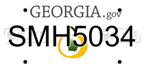 SMH5034 Georgia License Plate