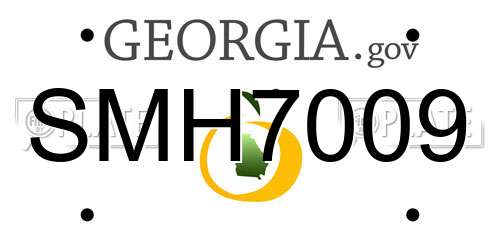SMH7009 Georgia License Plate