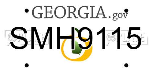SMH9115 Georgia License Plate