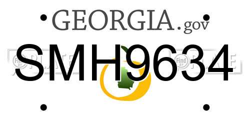 SMH9634 Georgia License Plate
