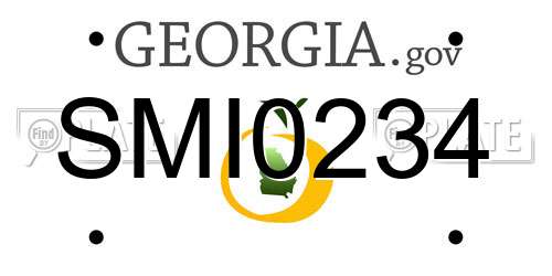 SMI0234 Georgia License Plate