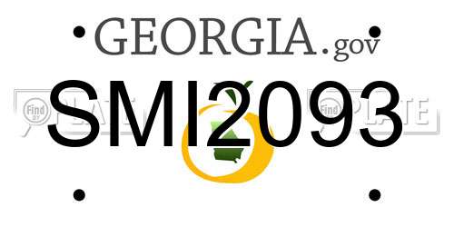 SMI2093 Georgia License Plate
