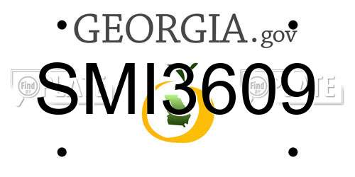 SMI3609 Georgia License Plate