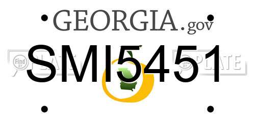 SMI5451 Georgia License Plate