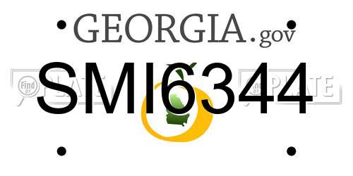 SMI6344 Georgia License Plate