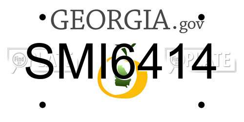 SMI6414 Georgia License Plate