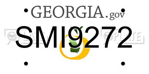 SMI9272 Georgia License Plate