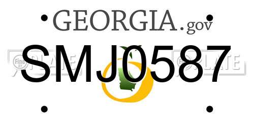 SMJ0587 Georgia License Plate
