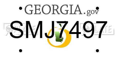 SMJ7497 Georgia License Plate