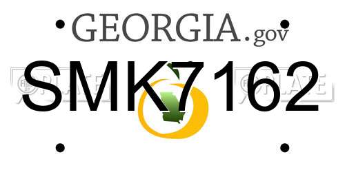 SMK7162 Georgia License Plate