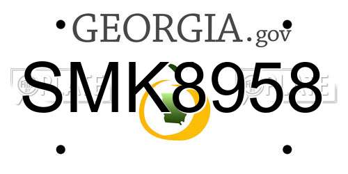SMK8958 Georgia License Plate
