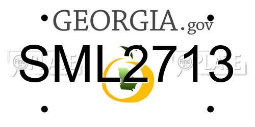 SML2713 Georgia License Plate