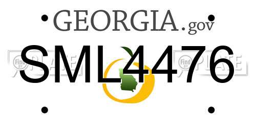 SML4476 Georgia License Plate