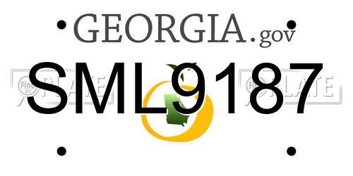 SML9187 Georgia License Plate