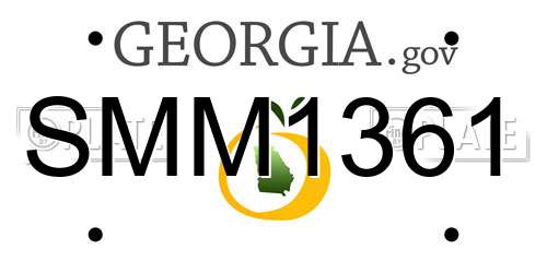 SMM1361 Georgia License Plate