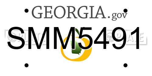 SMM5491 Georgia License Plate