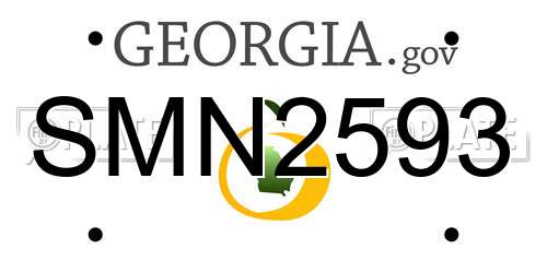 SMN2593 Georgia License Plate