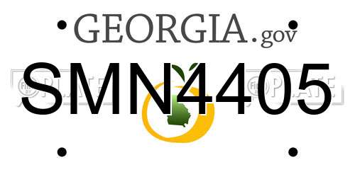 SMN4405 Georgia License Plate