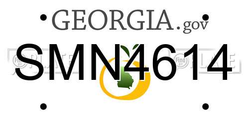 SMN4614 Georgia License Plate