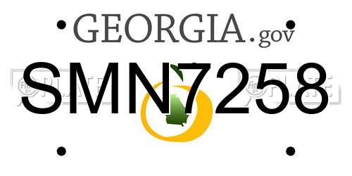 SMN7258 Georgia License Plate