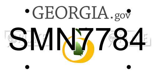 SMN7784 Georgia License Plate