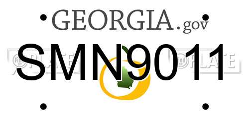 SMN9011 Georgia License Plate