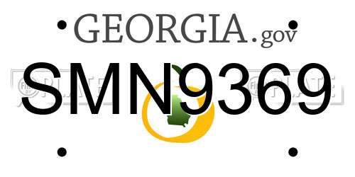 SMN9369 Georgia License Plate