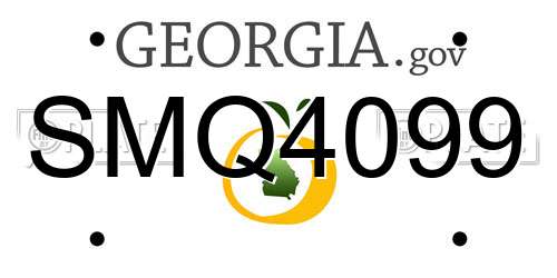 SMQ4099 Georgia License Plate