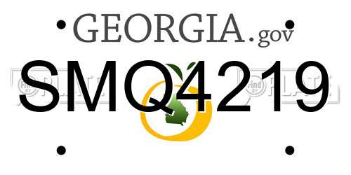 SMQ4219 Georgia License Plate