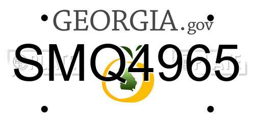 SMQ4965 Georgia License Plate