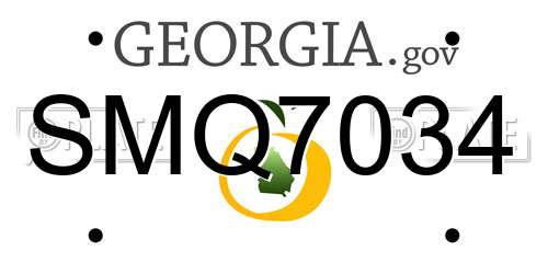 SMQ7034 Georgia License Plate