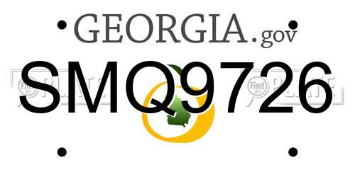 SMQ9726 Georgia License Plate