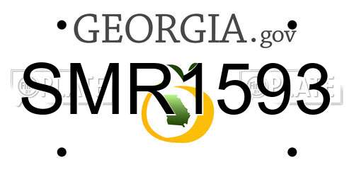 SMR1593 Georgia License Plate