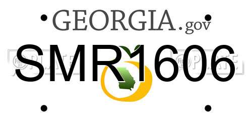 SMR1606 Georgia License Plate