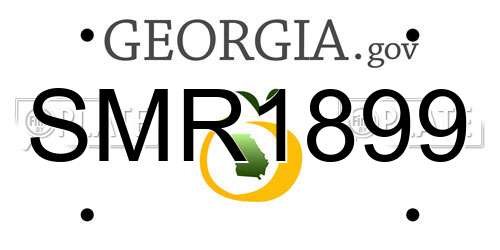 SMR1899 Georgia License Plate