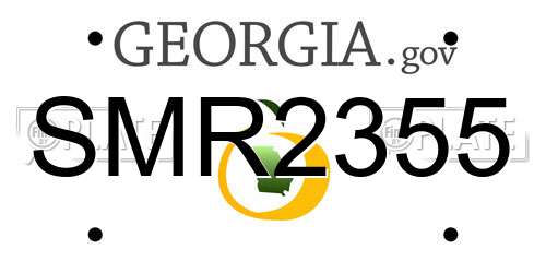SMR2355 Georgia License Plate