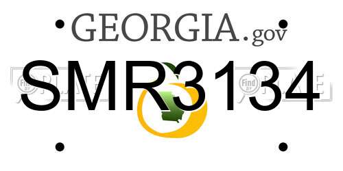SMR3134 Georgia License Plate