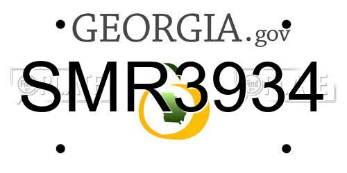 SMR3934 Georgia License Plate