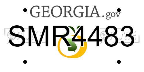 SMR4483 Georgia License Plate