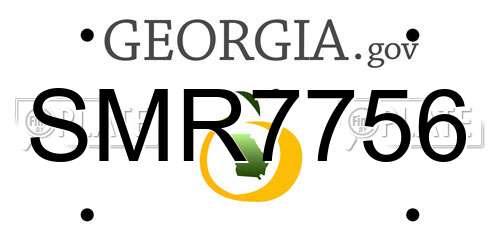 SMR7756 Georgia License Plate