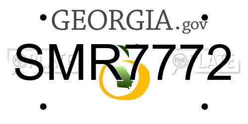 SMR7772 Georgia License Plate