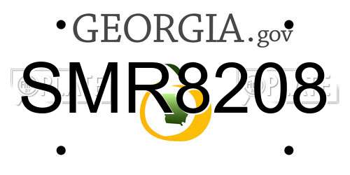 SMR8208 Georgia License Plate