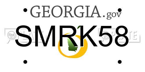 SMRK58 Georgia License Plate