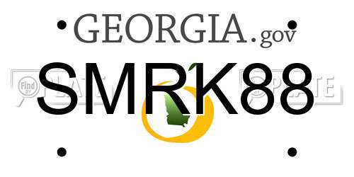 SMRK88 Georgia License Plate