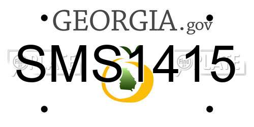 SMS1415 Georgia License Plate